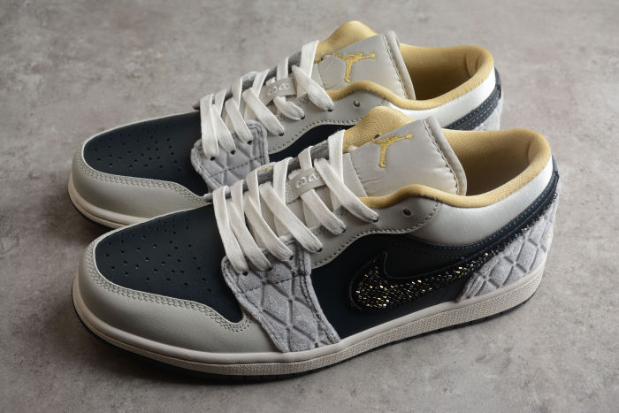 Air Jordan 1 Low Beaded Swooshes - DV1762-001