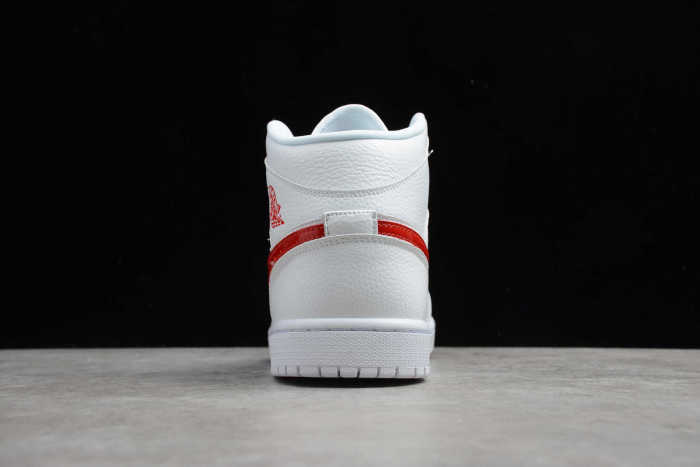 Air Jordan Wmns Air Jordan 1 Mid 'White University Red' BQ6472-106