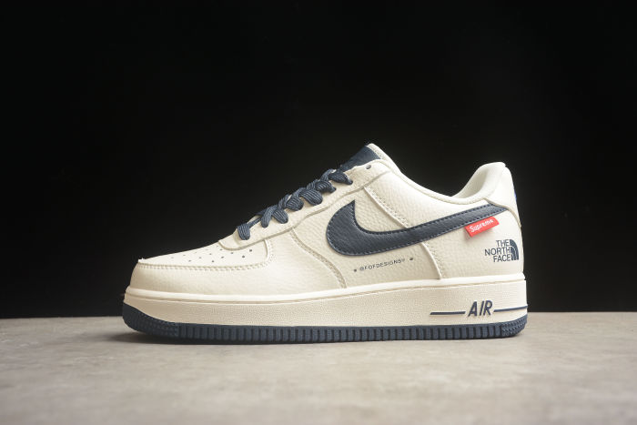 Supreme x The North Face x Nike Air Force 1 07 Low Dark Grey Off White SU2305-008