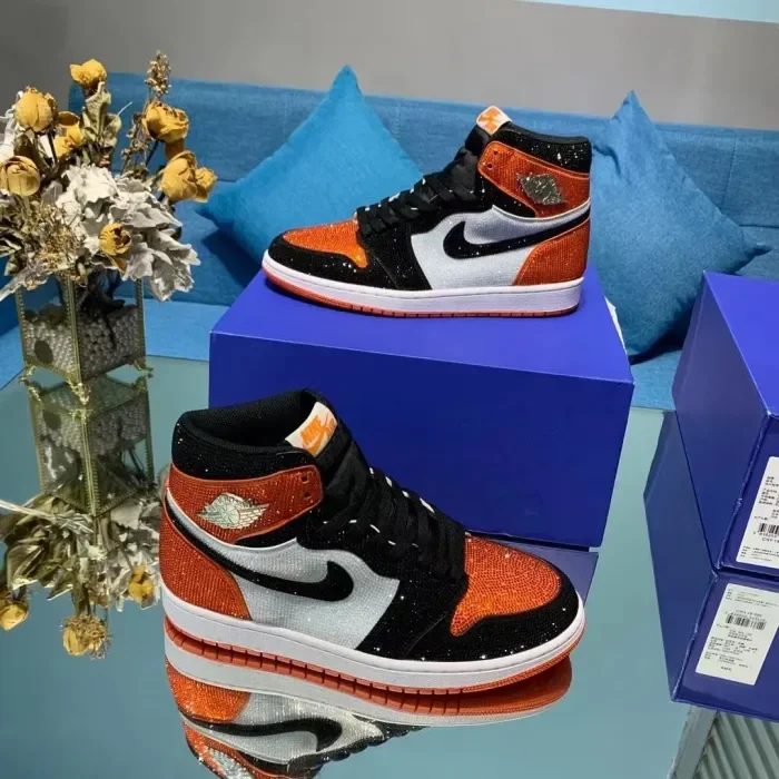 Air Jordan 1 Diamond DIY Orange Black