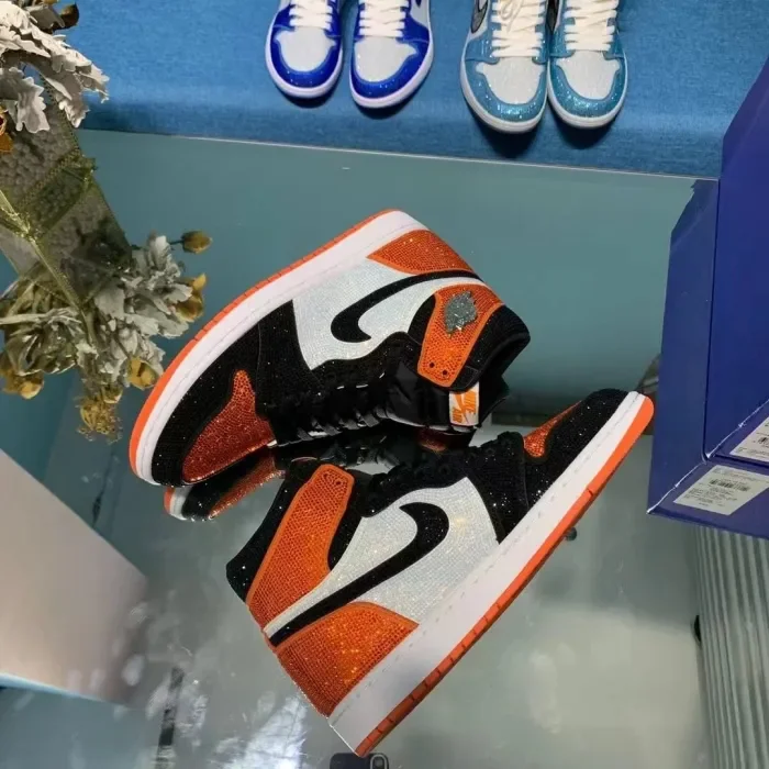 Air Jordan 1 Diamond DIY Orange Black