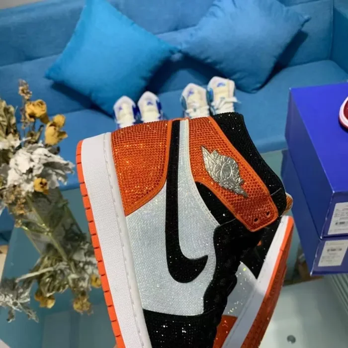 Air Jordan 1 Diamond DIY Orange Black