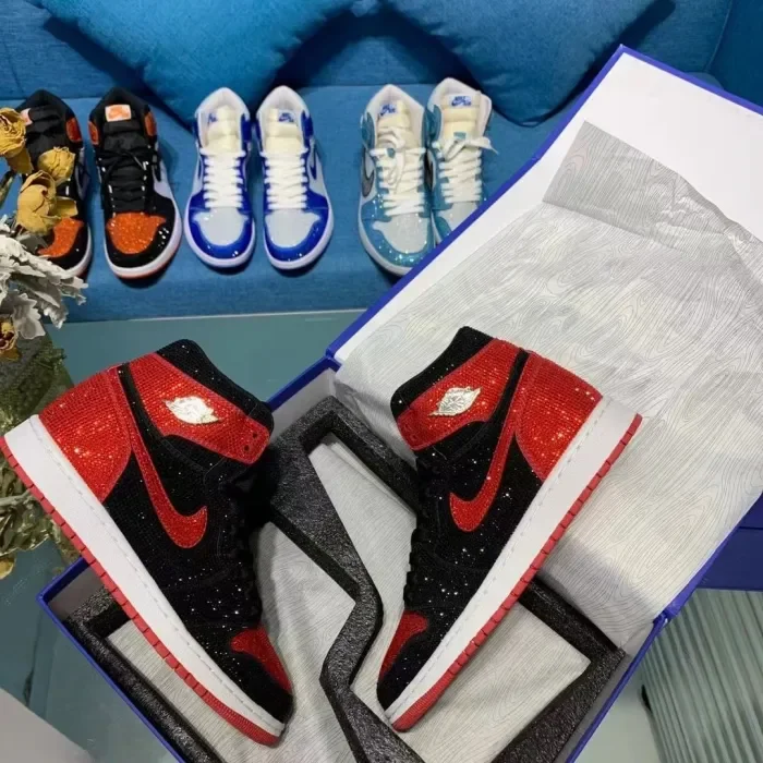 Air Jordan 1 Diamond DIY Red Black