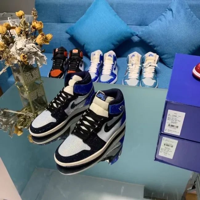 Air Jordan 1 Diamond DIY Blue Black