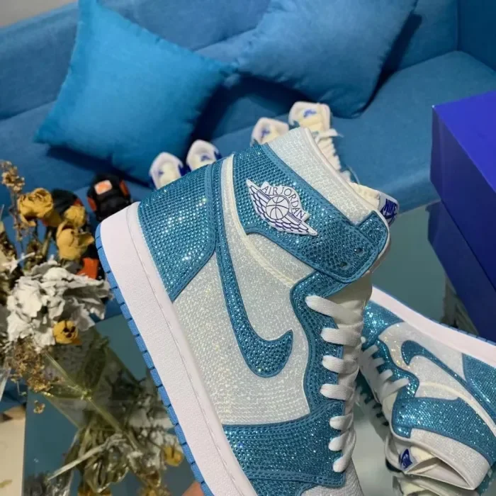 Air Jordan 1 Diamond DIY Blue White