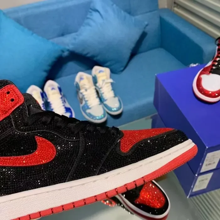 Air Jordan 1 Diamond DIY Red Black