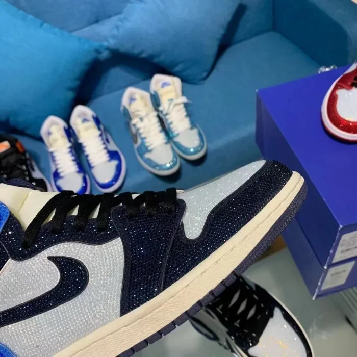 Air Jordan 1 Diamond DIY Blue Black