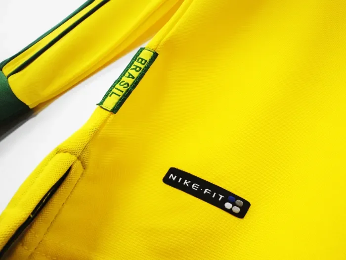 Brazil Home Retro Long Sleeve Jersey 1998