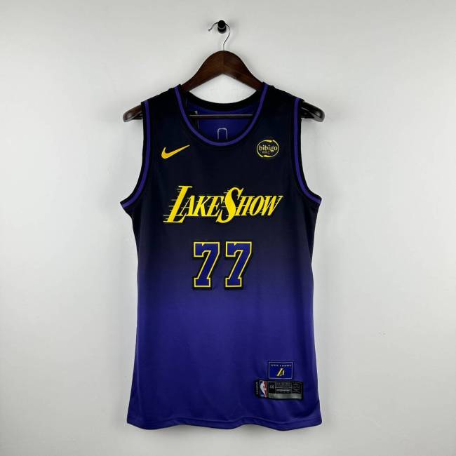 Luka Dončić Los Angeles Lakers Swingman Jersey Black and purple