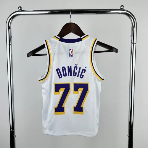 Los Angeles Lakers Kids Jersey White Icon Edition 22/23 NO.77 Dončić