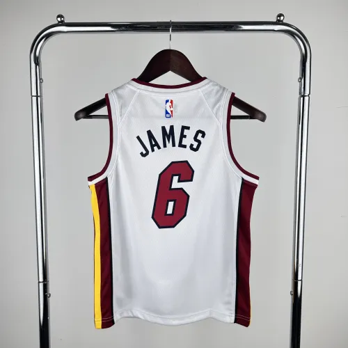 Miami Heat Kids Jersey White  22/23 No. 6 James