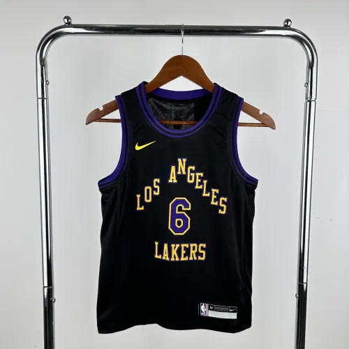 Los Angeles Lakers Kids Jersey City Edition 2023 No. 6 JAMES