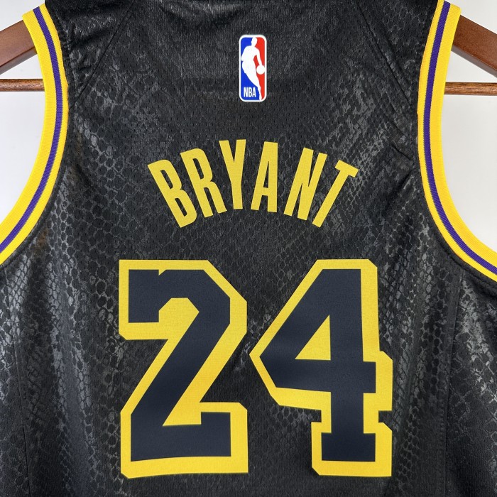 Los Angeles Lakers KIds Jersey City Edition snake pattern Black No.24 BRYANT