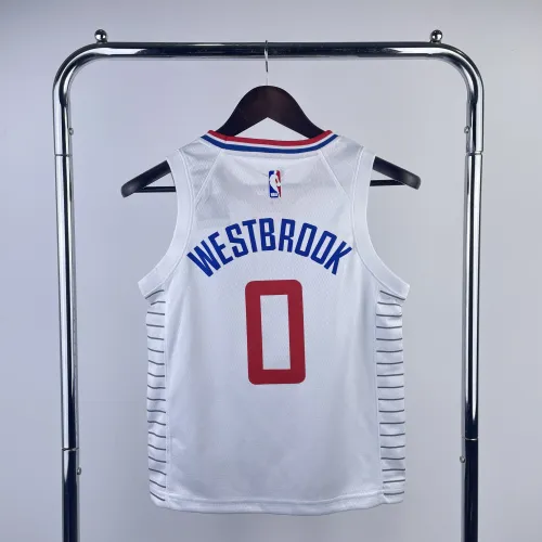 LA Clippers  Kids Basketball Jersey White Icon Edition No.0 WESTBROOK