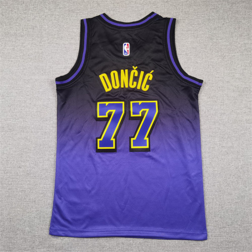Los Angeles Lakers Kids Jersey Purple City Edition 2024 NO.77 Dončić