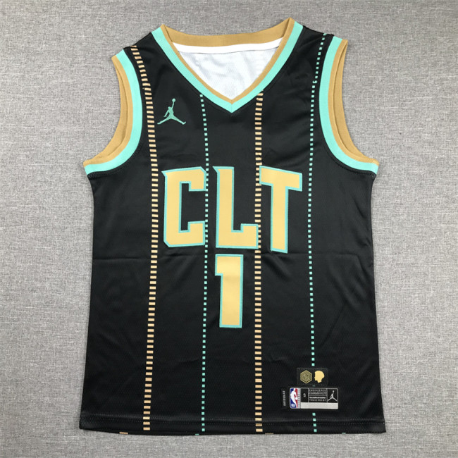 Charlotte Hornets Kids Jersey City Edition 22/23 NO.1 BALL
