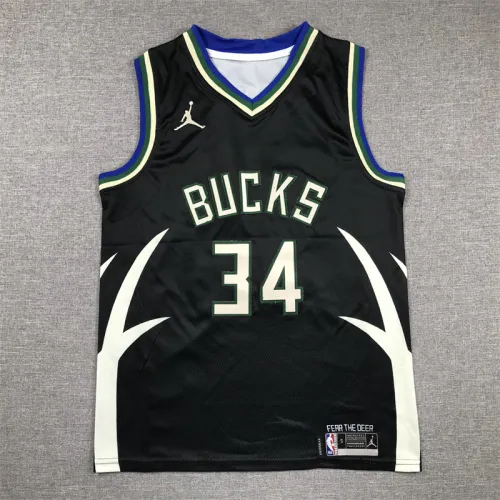 Milwaukee Bucks Kids Jersey Black Statement Edition  NO.34 ANTETOKOUNMPO