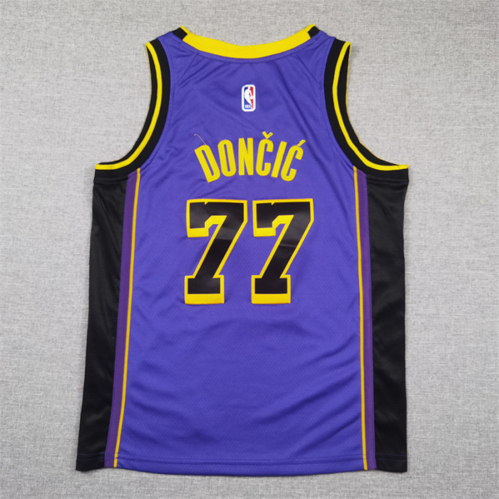 Los Angeles Lakers KIds Jersey Purple Statement Edition NO.77 Dončić