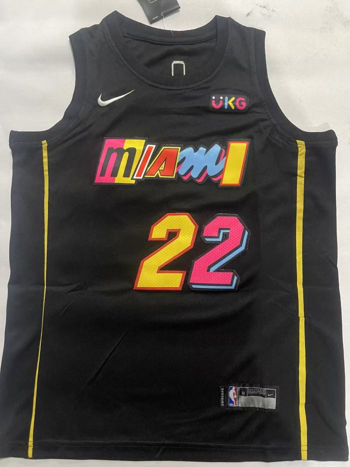 Miami Heat Kids Jersey Black City Edition 2022 NO.22 BUTLER