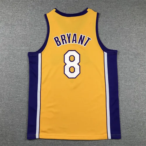 Los Angeles Lakers Kids Jersey Yellow V-neck Vintage 90s NO.8 BRYANT