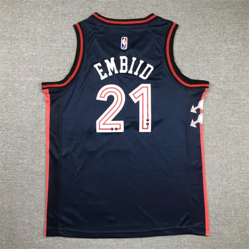 Philadelphia 76ers KIds Jersey Blue City Edition 23/24 NO.21 EMBIID