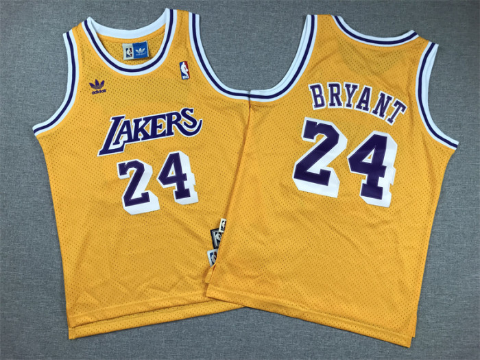 Los Angeles Lakers Kids Jersey Yellow Classics clover NO.24 BRYANT