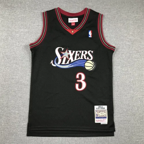 Philadelphia 76ers KIds Jersey Black Retro 00/01 NO.3 IVERSON