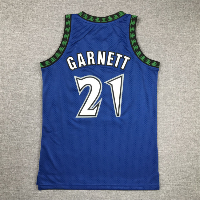 Minnesota Timberwolves Kids Jersey Blue Vintage Edition  90s NO.21 GARNETT