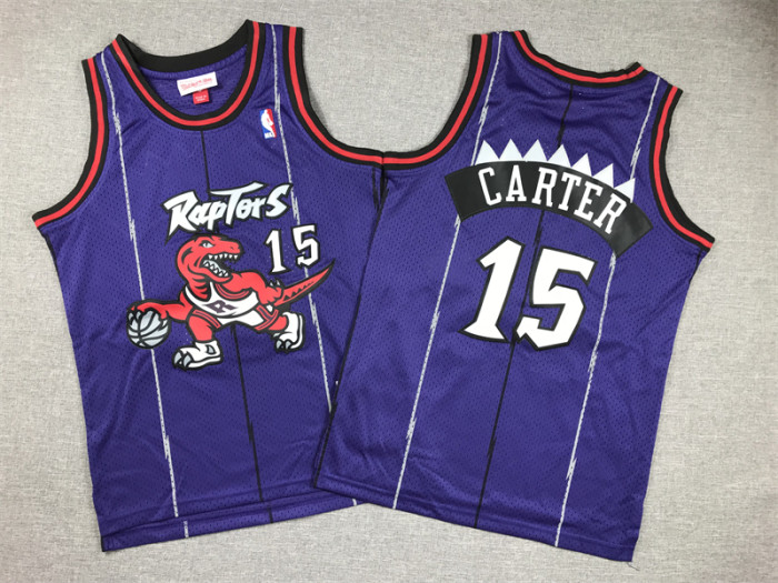 Toronto Raptors Kids Jersey Purple Vintage Classics Edition 98/99 NO.15 CARTER