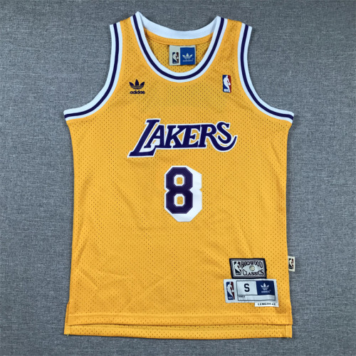 Los Angeles Lakers Kids Jersey Yellow Classics clover NO.8 BRYANT