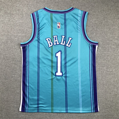 Charlotte Hornets Kids Jersey Blue Classic Edition 23/24 NO.1 BALL