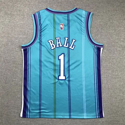 Charlotte Hornets Kids Jersey Blue Classic Edition 23/24 NO.1 BALL