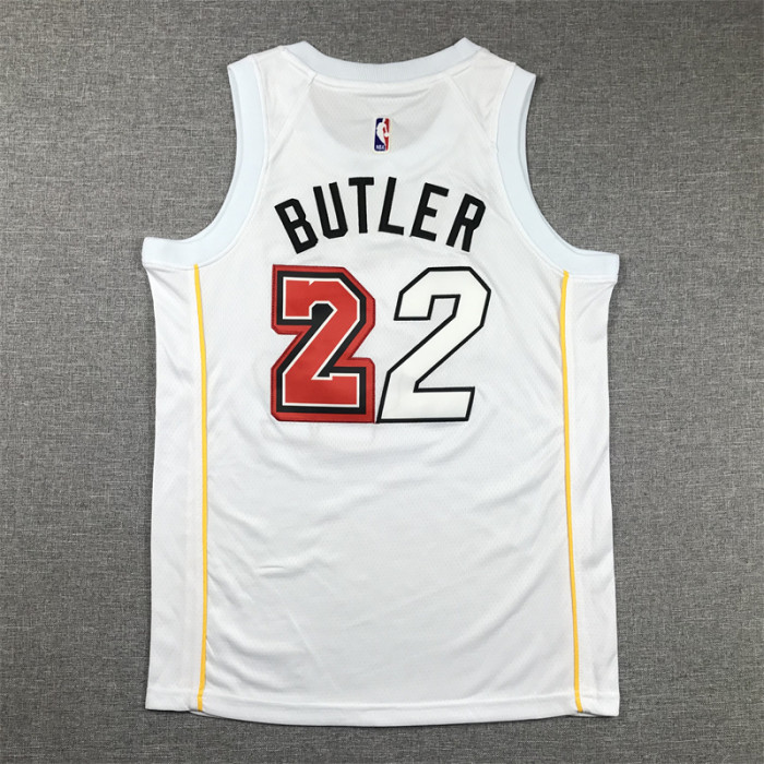 Miami Heat Kids Jersey White City Edition 2022 NO.22 BUTLER