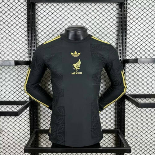 Mexico Gold Man Player Long Sleeve Jersey 25/26