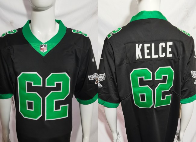 Philadelphia Eagles Jersey Retro Edition Black 2023 NO.62 KELCE