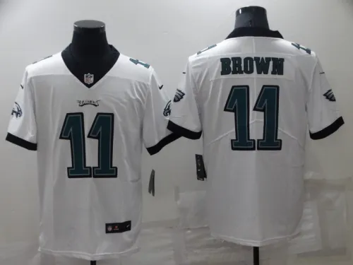 Philadelphia Eagles Jersey White 2023 NO.11 BROWN