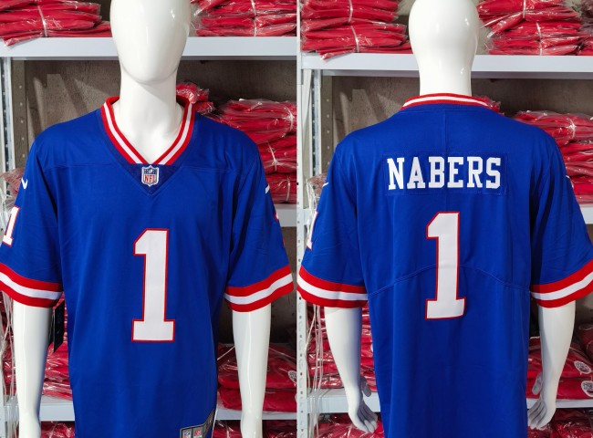New York Giants Jersey Blue Vintage NO.1 NABERS