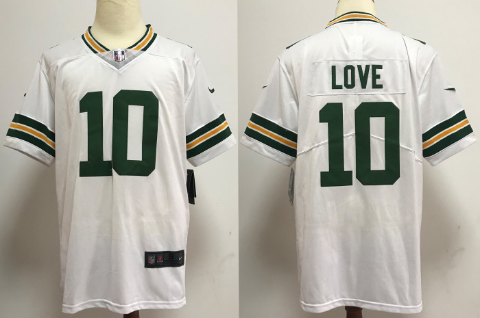 Green Bay Packers Jersey Replica White 1996 NO.10 LOVE