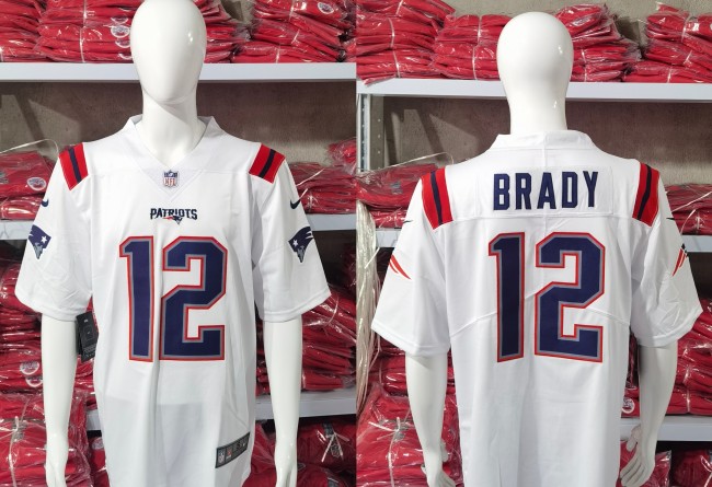 England Patriots Jersey White NO.12 BRADY