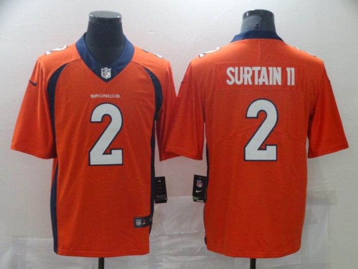Denver Broncos Jersey Orange 2024 NO.2 SURTAIN