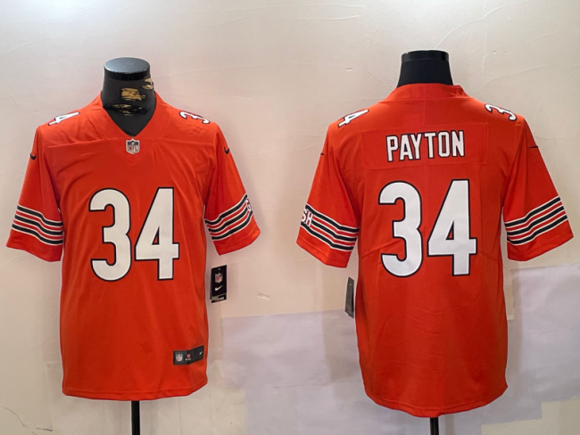 Chicago Bears Jersey Orange NO.34 PAYTON