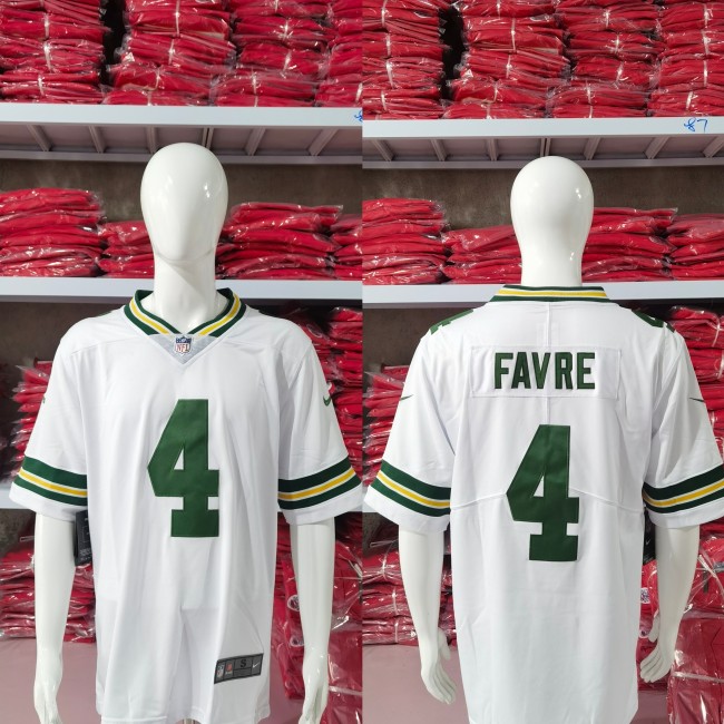 Green Bay Packers Jersey Replica White 1996 NO.4 FAVRE