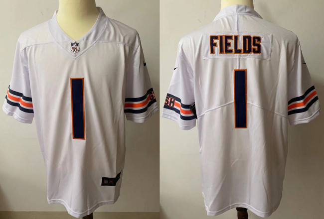 Chicago Bears Jersey White NO.1 FIELDS