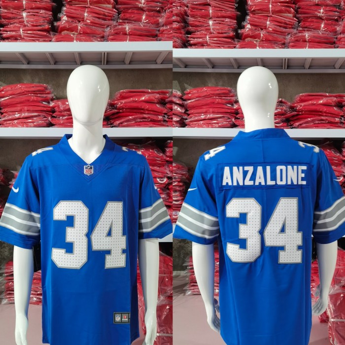 Detroit Lions Jersey Blue New style NO.34 ANZALONE