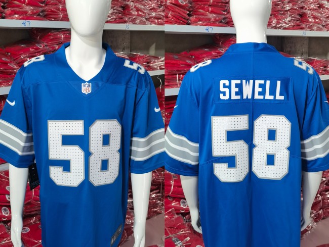 Detroit Lions Jersey Blue New style NO.58 SEWELL