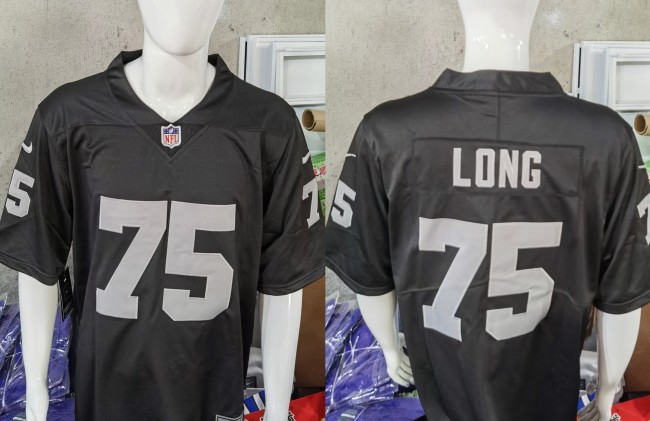 Las Vegas Raiders Jerseys Black NO. 75 LONG