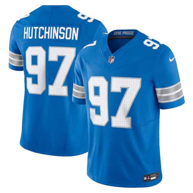 Detroit Lions Jersey Blue New style NO.97 HUTCHINSON
