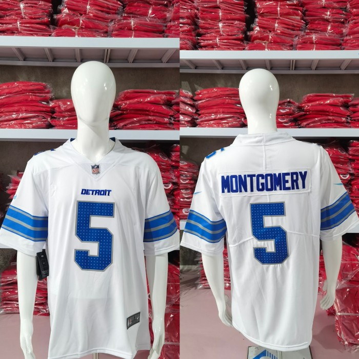 Detroit Lions Jersey White New style NO.5 MONTGOMERY
