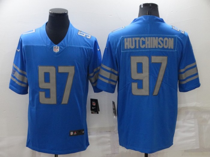 Detroit Lions Jersey Blue NO.97 HUTCHINSON