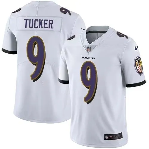 Baltimore Ravens Jersey White NO.9 TUCKER